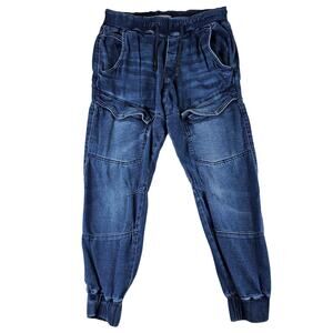 Zara Cargo Joggers MED Jeans Womens Baggy Elastic Waist Pull On 25.5 inch Inseam